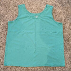 ***Jessica London Women's Green Shirt Tank Top Plus Size 2X Sleeveless ***